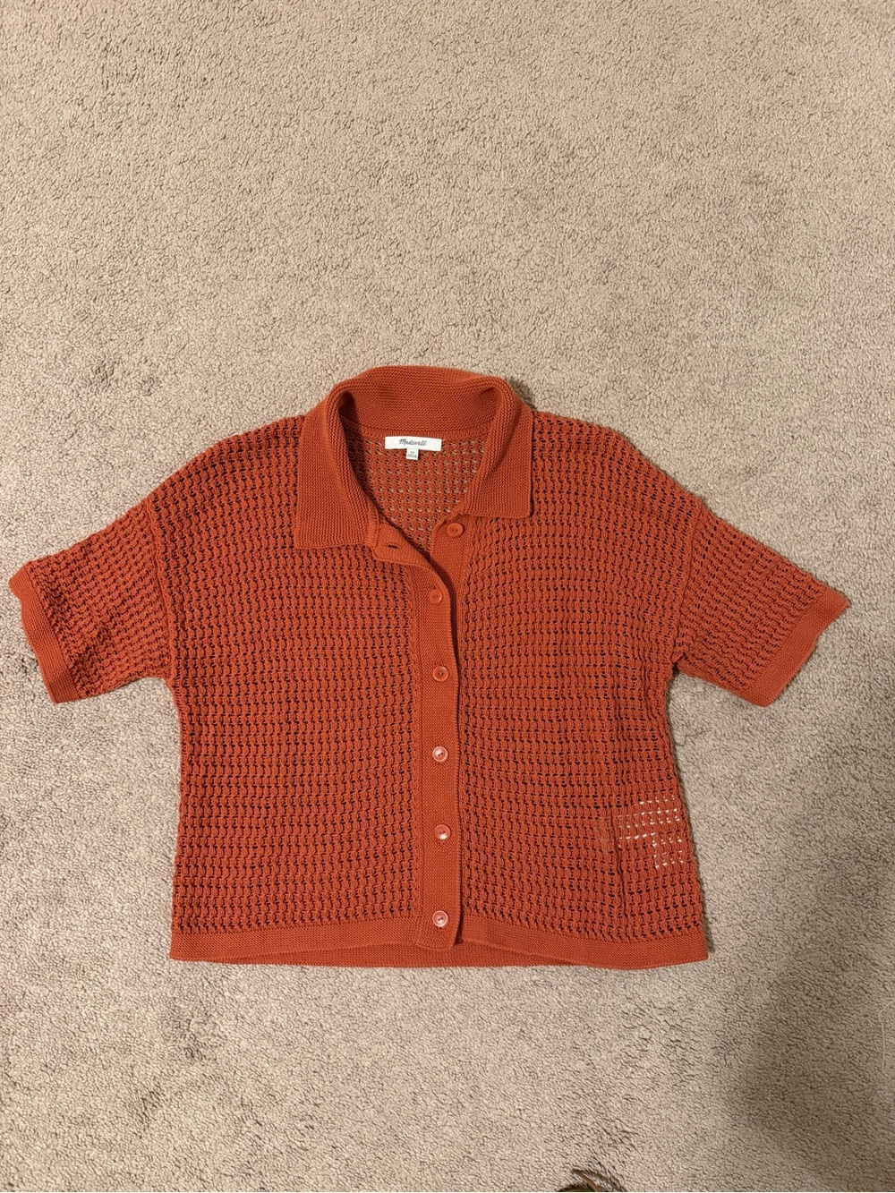 Madewell crochet polo sweater